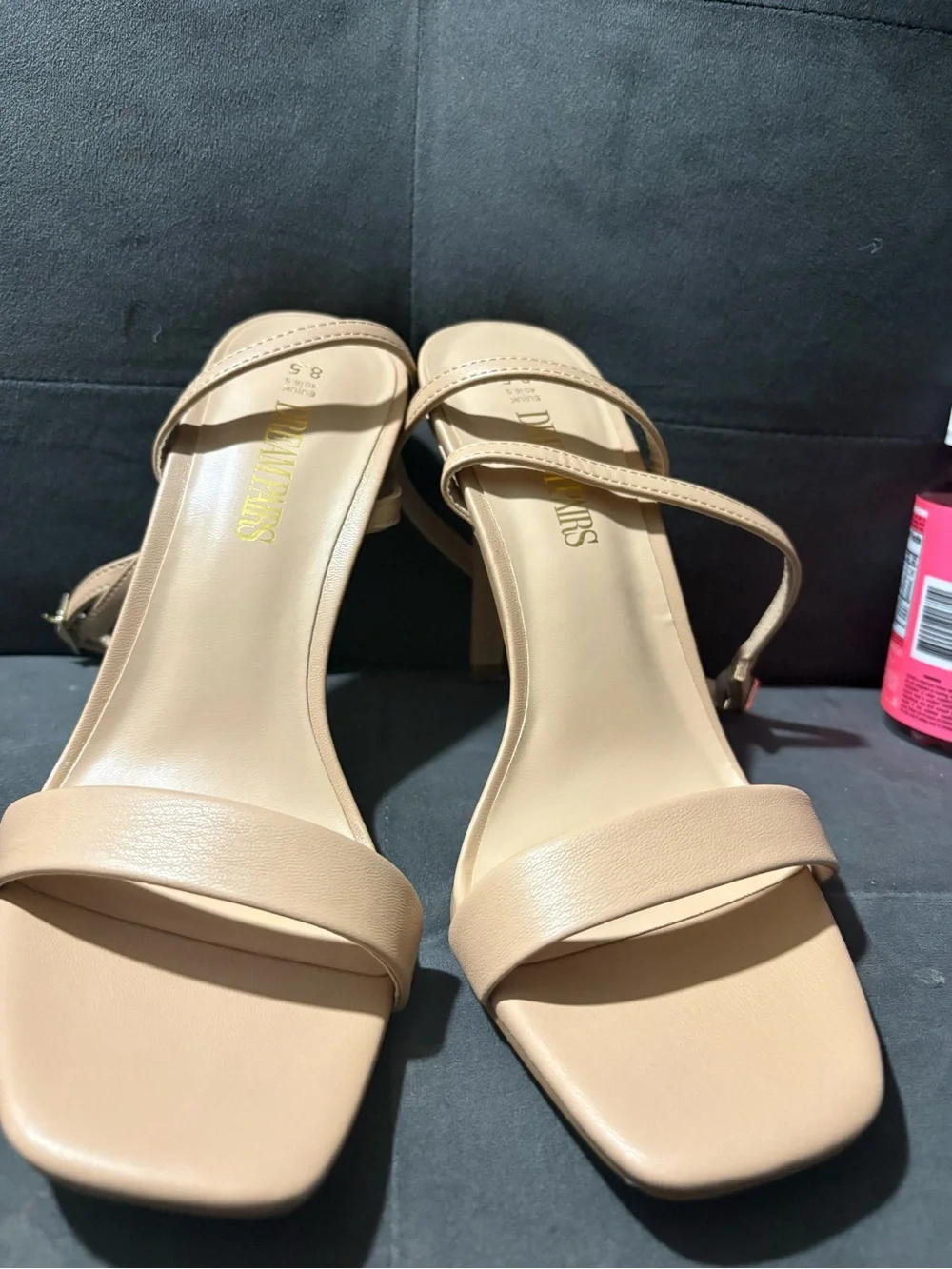 DREAM PAIRS Women’s High Stilettos Square Ankle Strap Heels Dress Shoes Wedding